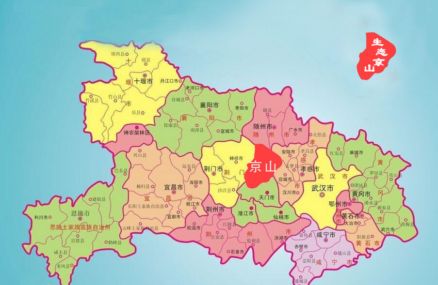 京山在湖北省的位置